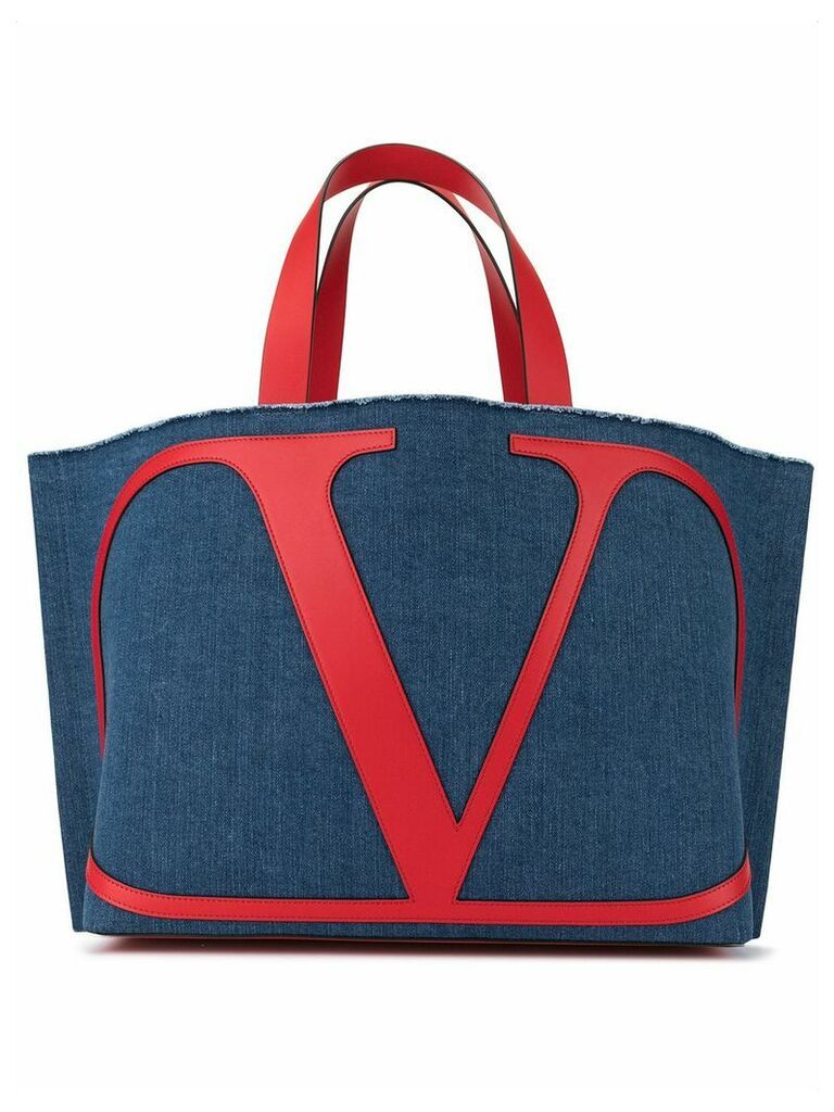 Valentino Valentino Garavani small VLOGO beach bag - Blue