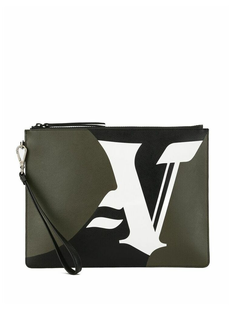 Ports V logo clutch bag - Green