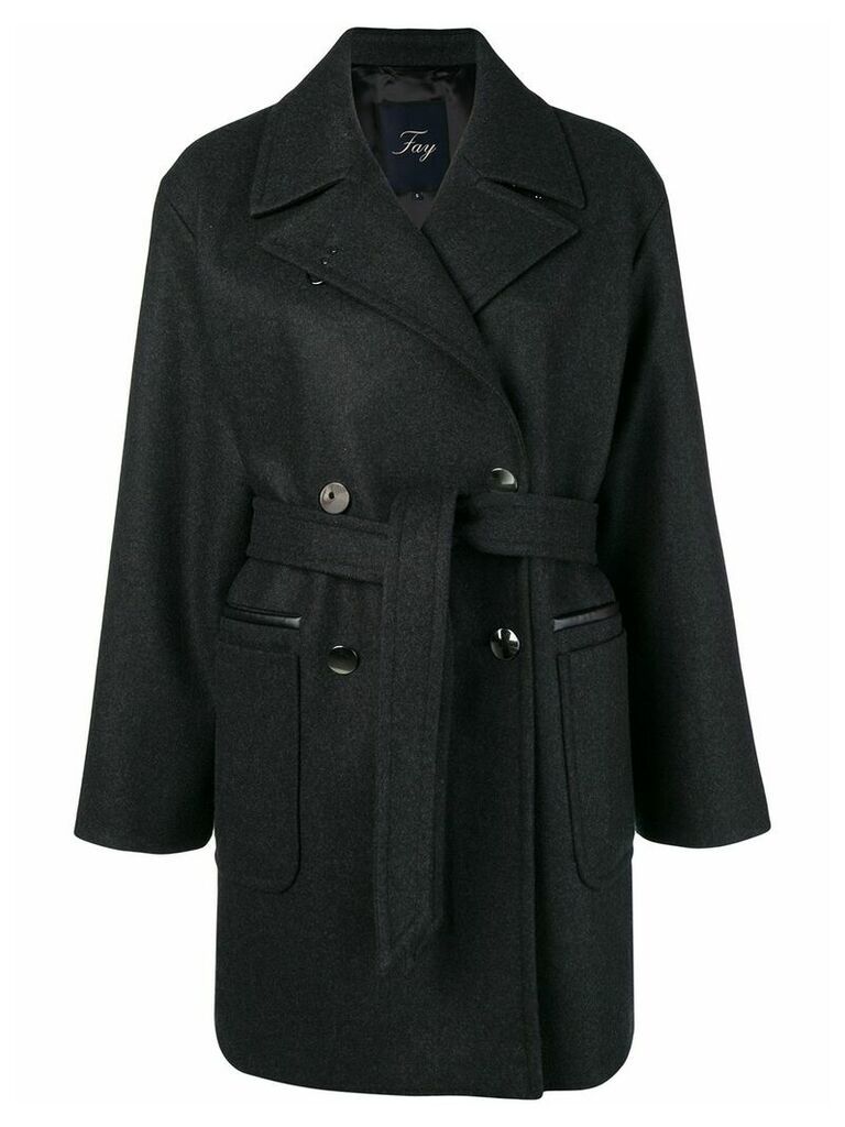 Fay double breasted coat - Black