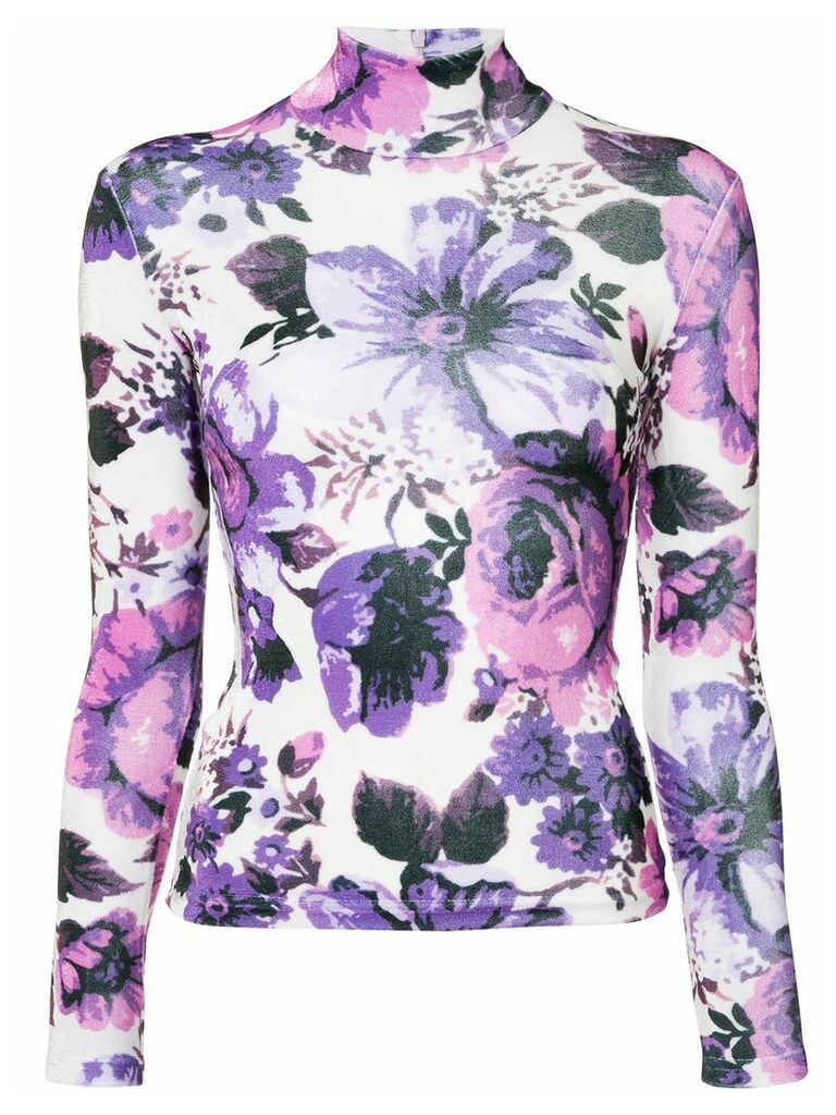 Richard Quinn floral print jersey - PURPLE