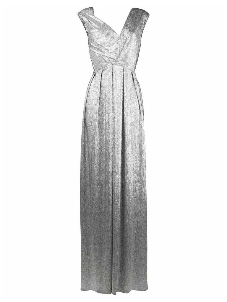 Talbot Runhof metallic pleated gown