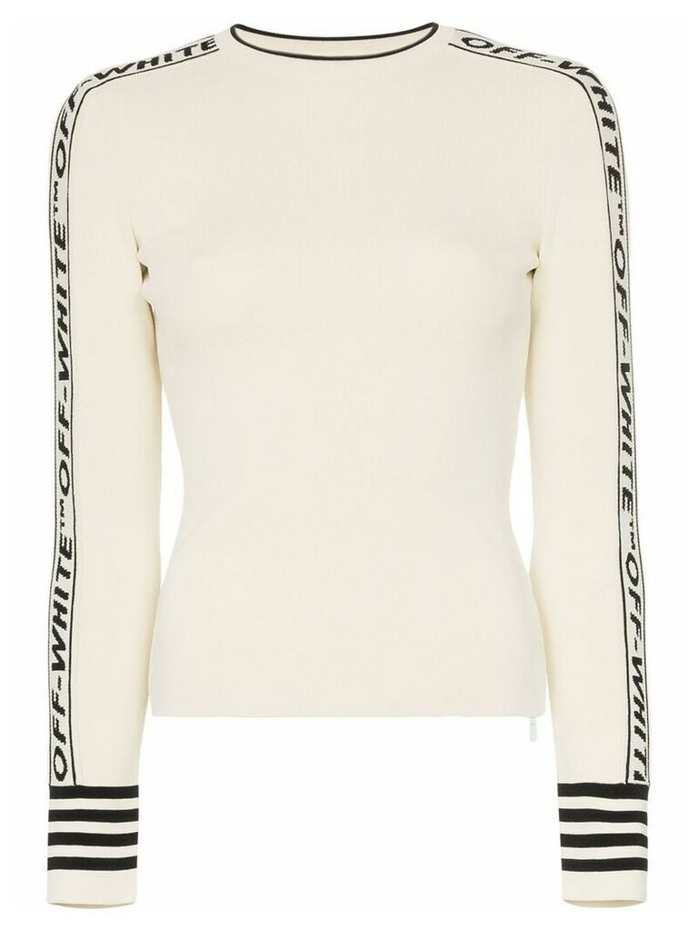 Off-White logo round neck knitted jumper