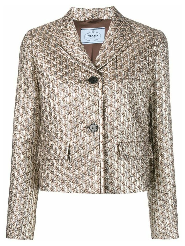Prada jacquard fitted jacket - Brown