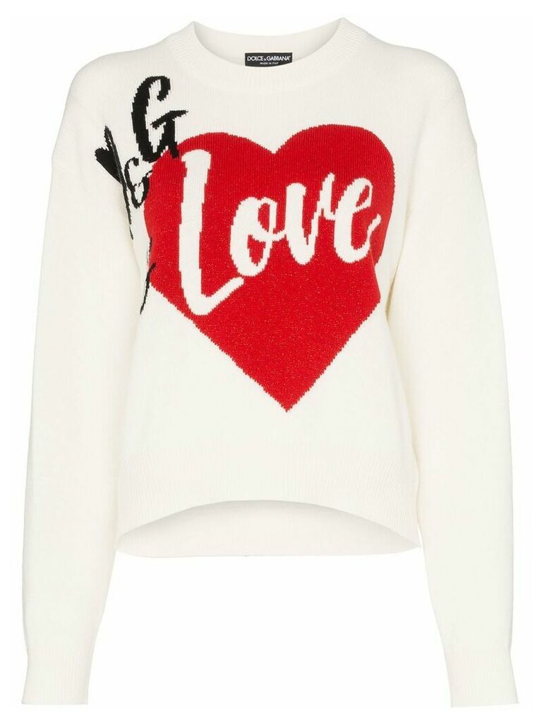 Dolce & Gabbana D & G Is Love cashmere blend intarsia knit sweater -