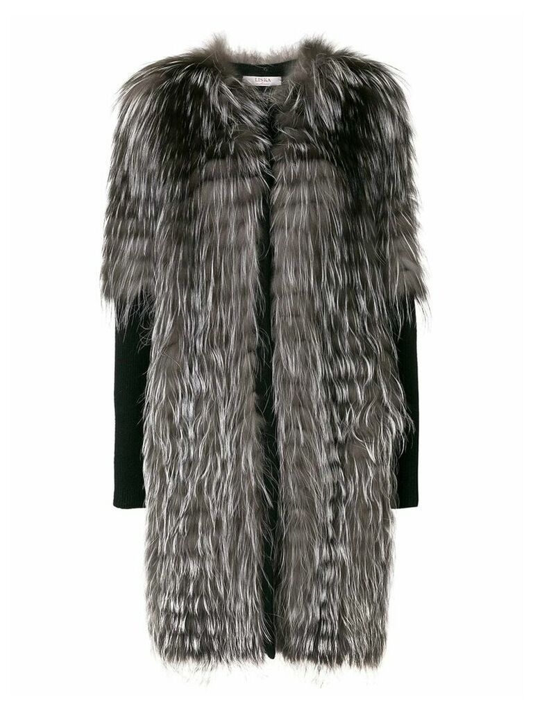 Liska oversized half sleeve fur jacket - Grey