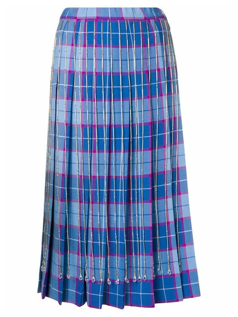 Marco De Vincenzo checked pleated skirt - Blue