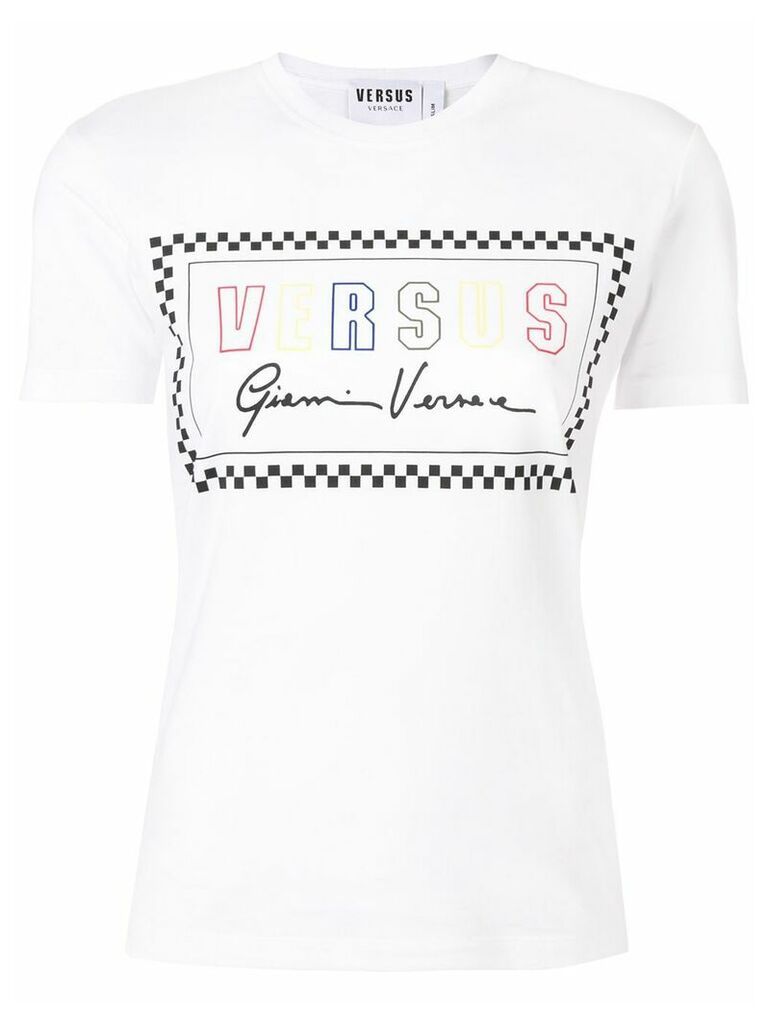 Versus rectangular framed logo T-shirt - White