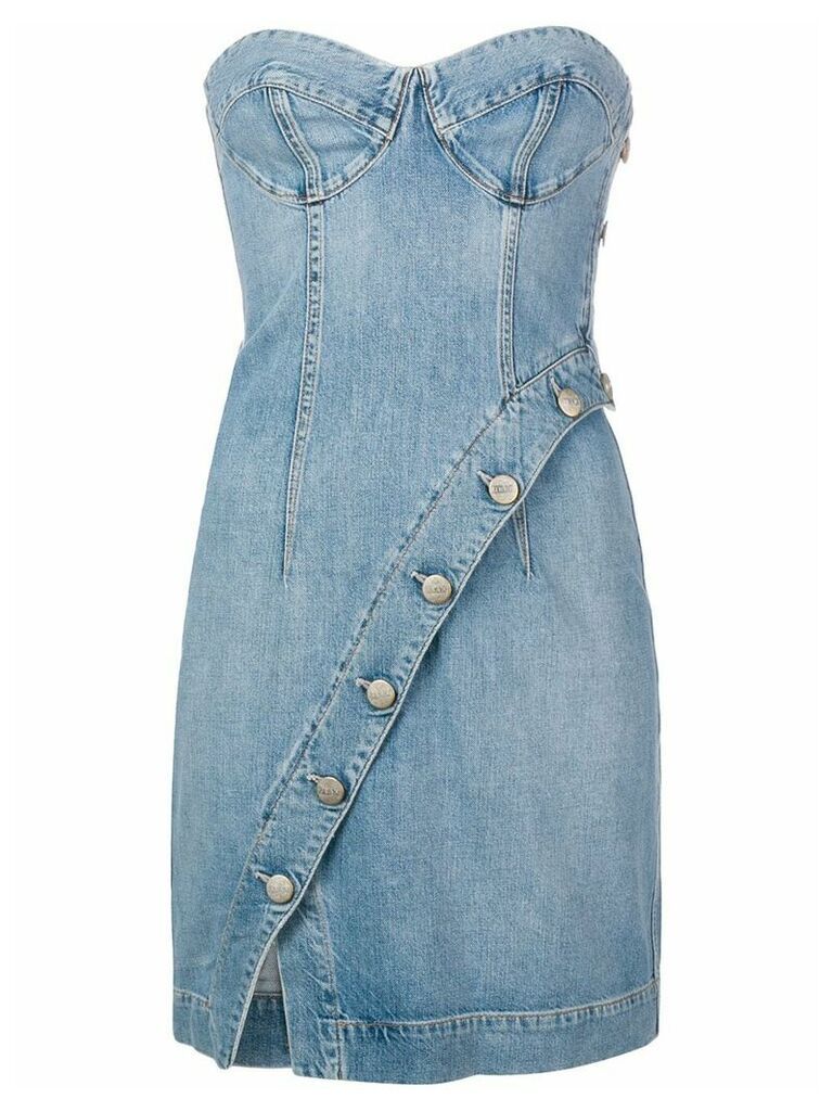 Jean Atelier strapless fitted denim dress - Blue