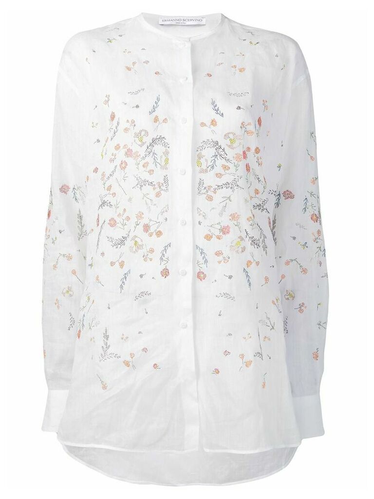 Ermanno Scervino floral embellished shirt - White