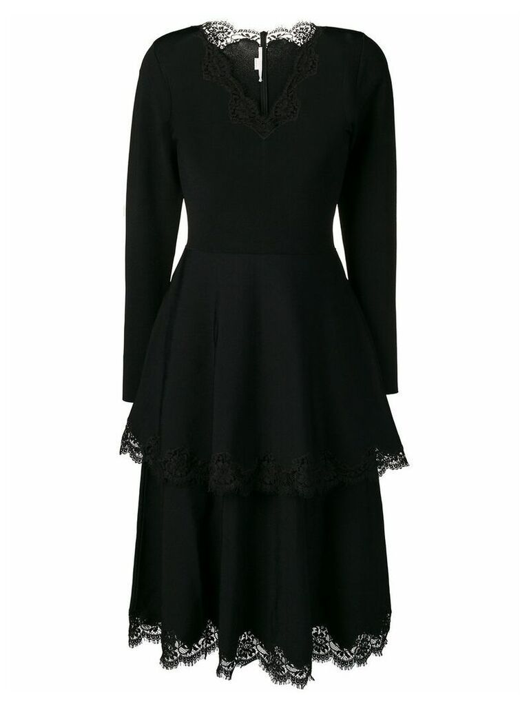 Stella McCartney tiered lace detail dress - Black