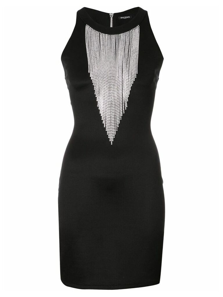 Balmain embellished fringe dress - Black