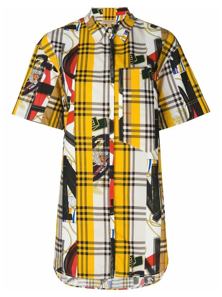 Burberry contrast check print shirt - Multicolour