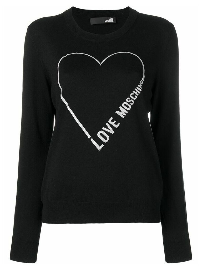 Love Moschino logo heart sweater - Black