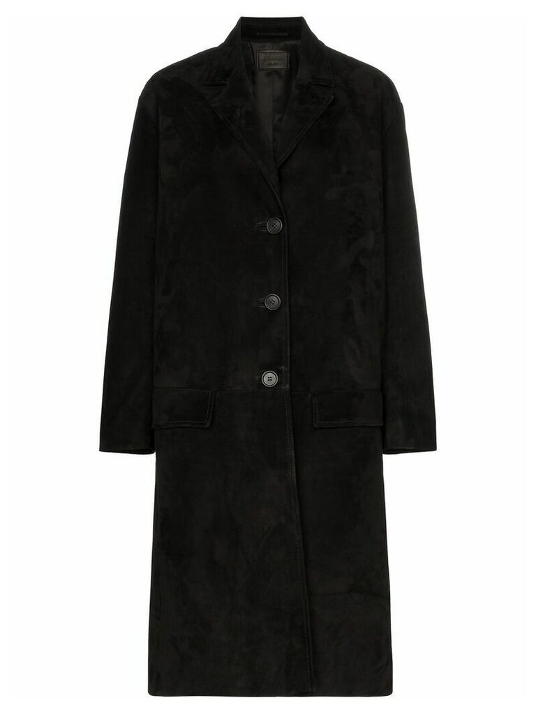 Prada Single-breasted suede coat - Black