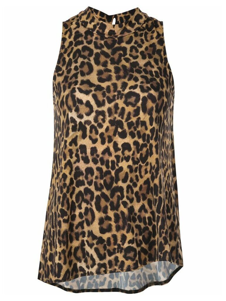 Nicole Miller Furry leopard blouse - Brown