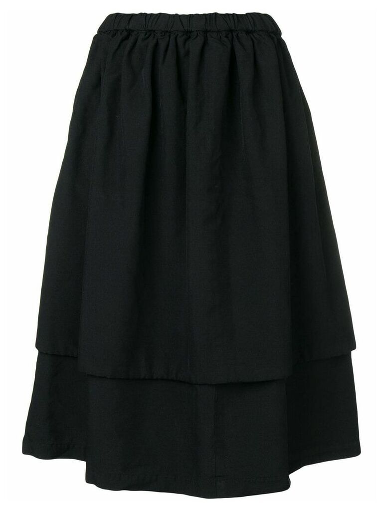 Comme Des Garçons Comme Des Garçons layered midi skirt - Black