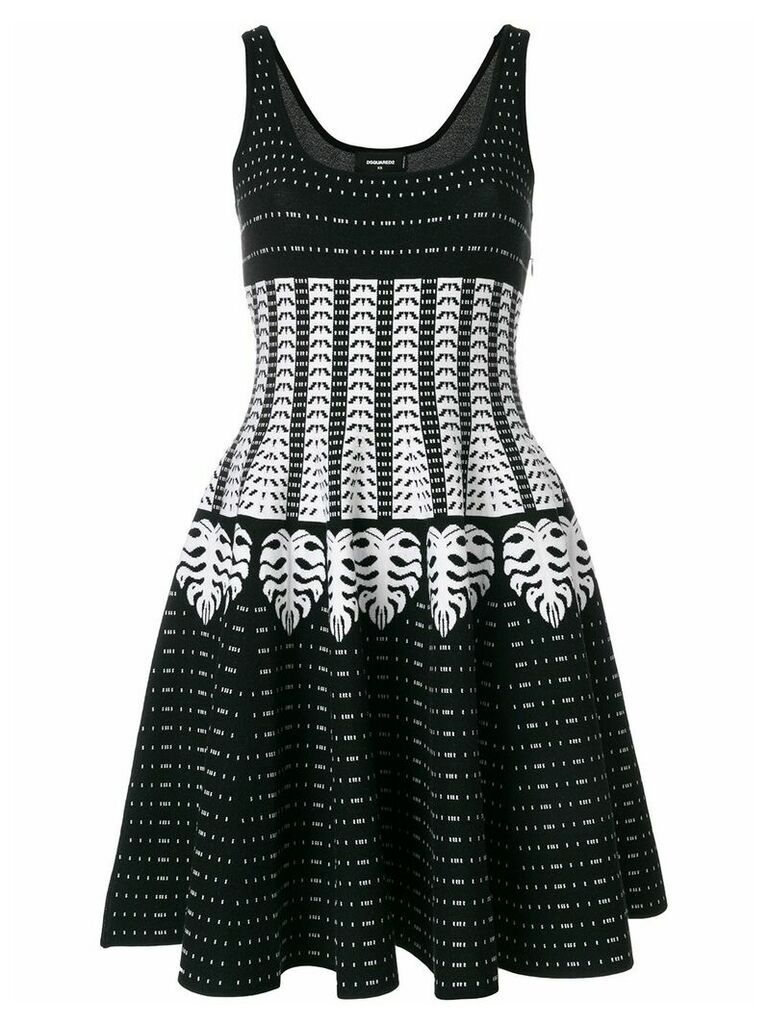 Dsquared2 patterned intarsia dress - Black