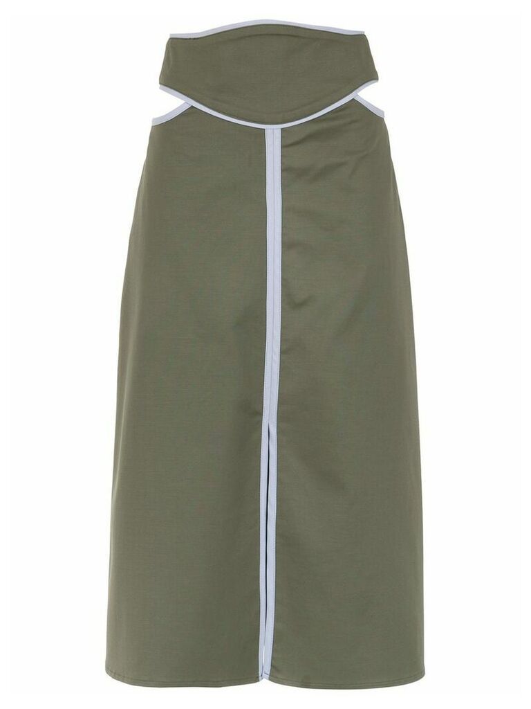 Framed Double Layer midi skirt - Green
