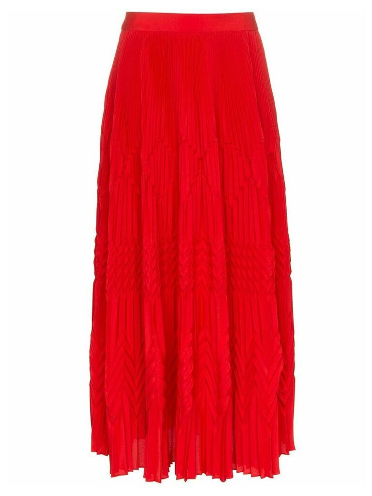 Givenchy high waist geometric pleated skirt - Red