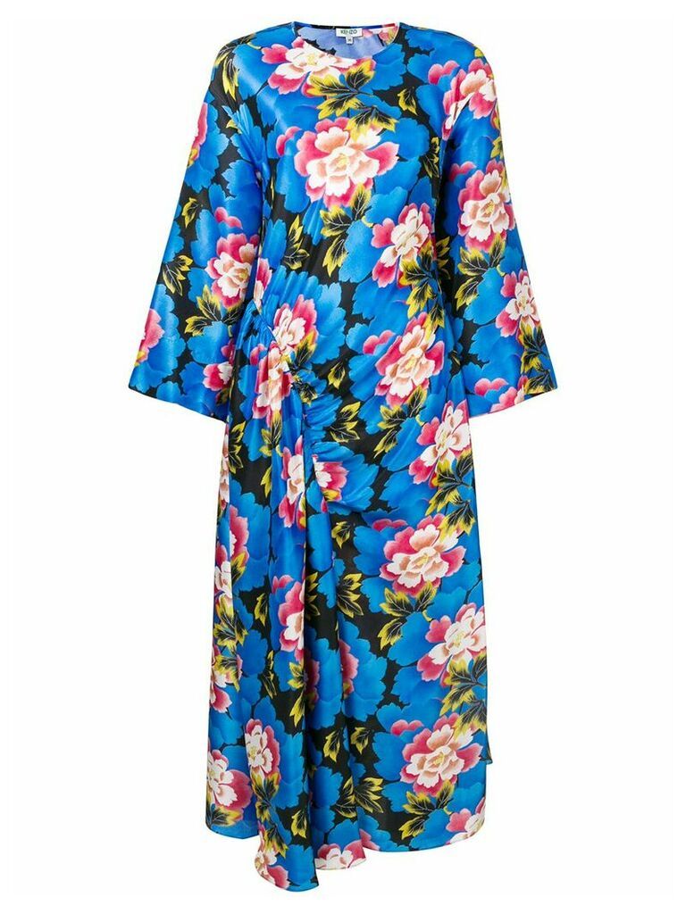 Kenzo relaxed fit floral dress - Blue