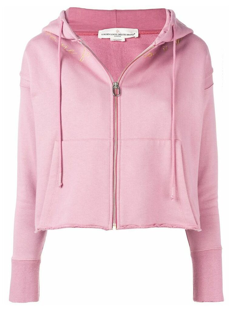 Golden Goose cropped zip hoodie - Pink