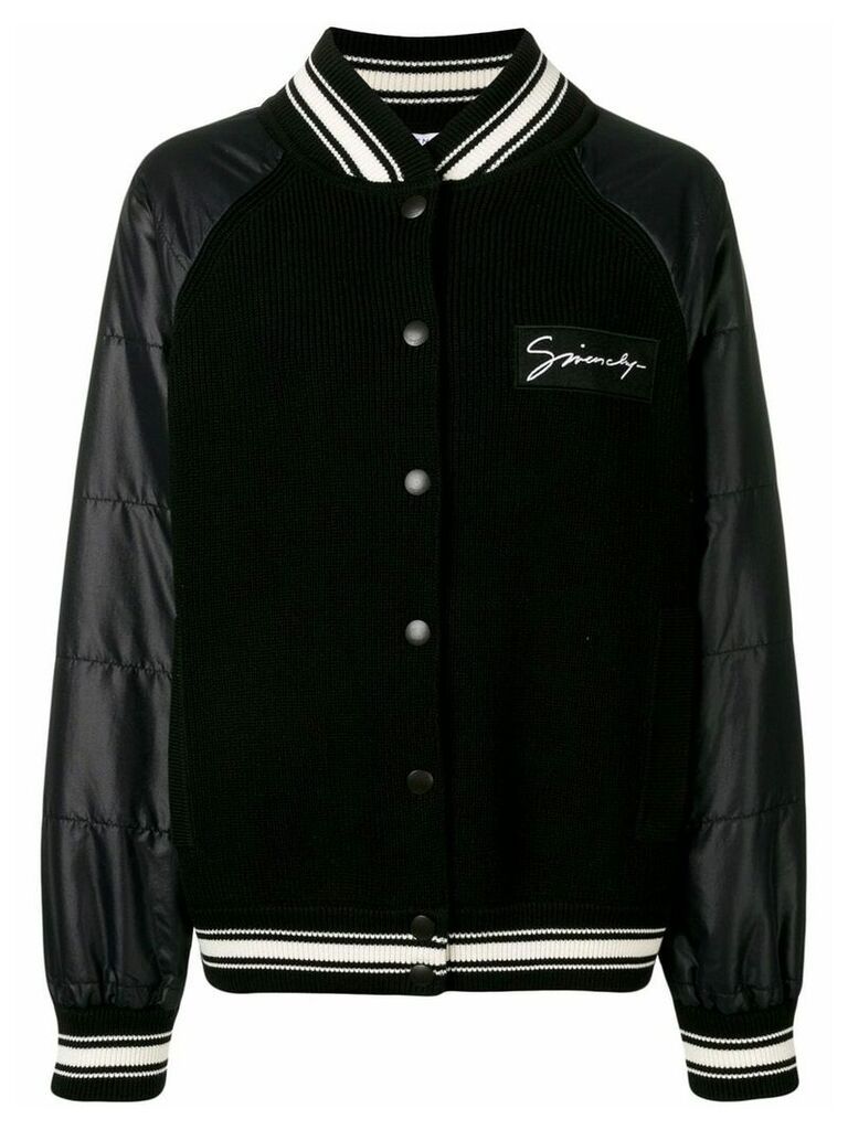 Givenchy ribbed panel bomber jacket - Black