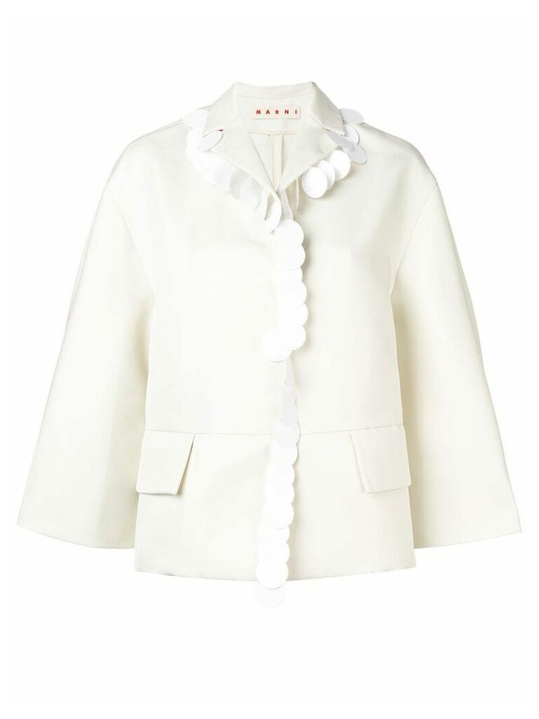 Marni pailette trim jacket - White