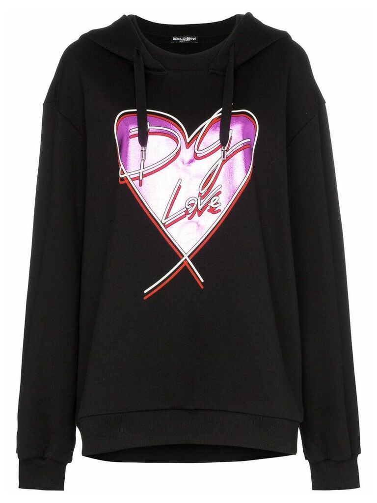 Dolce & Gabbana love heart print hoodie - Black