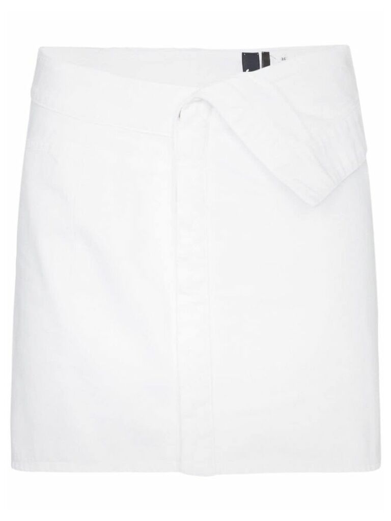 Jacquemus folded-waist denim mini skirt - White