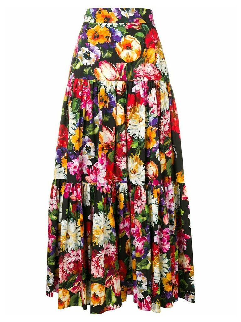 Dolce & Gabbana floral print skirt - Black