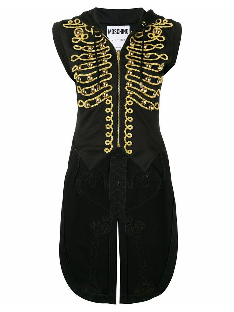 Moschino embroidered military tailcoat - Black