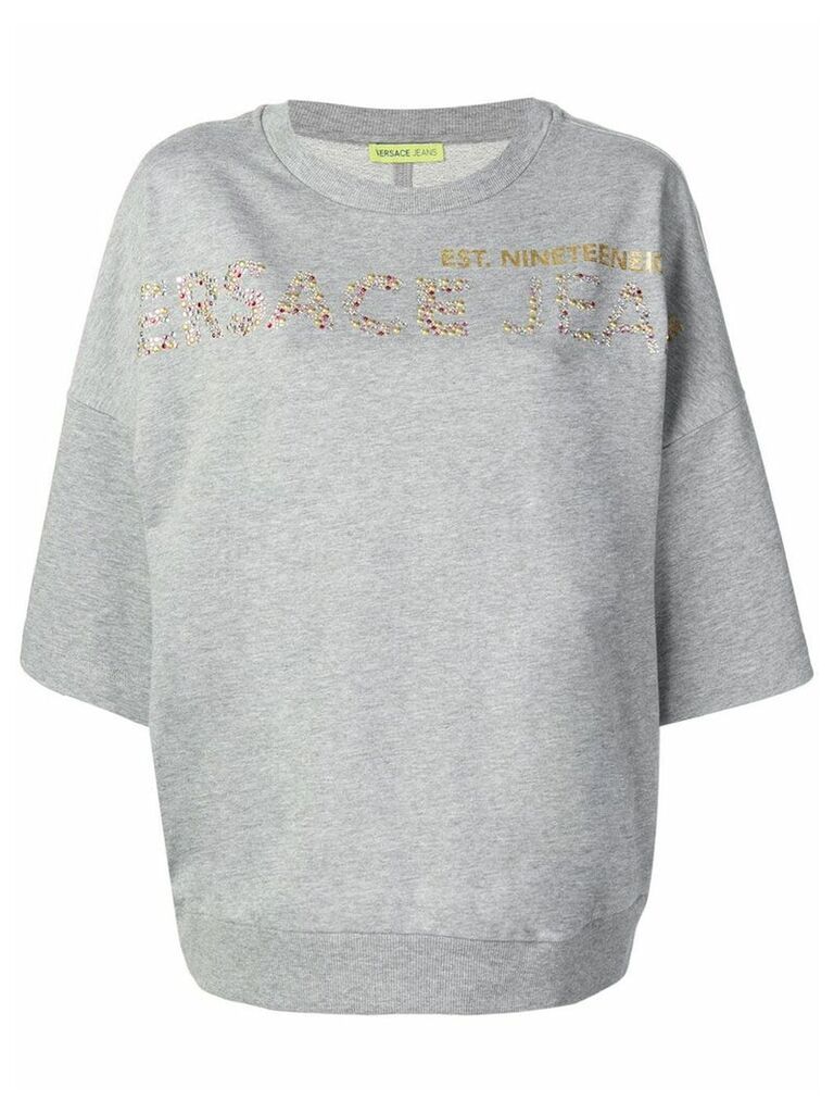 Versace Jeans Couture rhinestone logo T-shirt - Grey