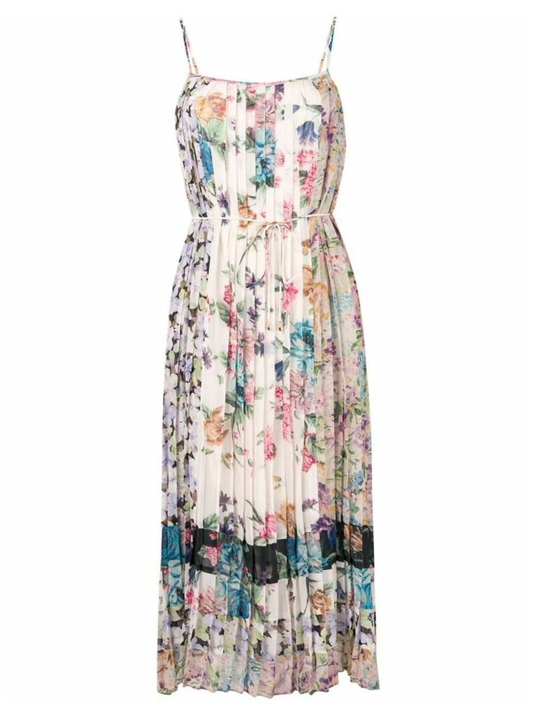 Zimmermann floral print pleated dress - Neutrals