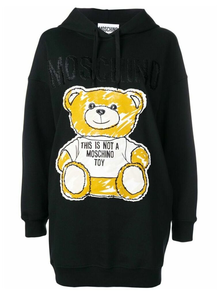 Moschino Brushstroke Teddy Bear hoodie dress - Black
