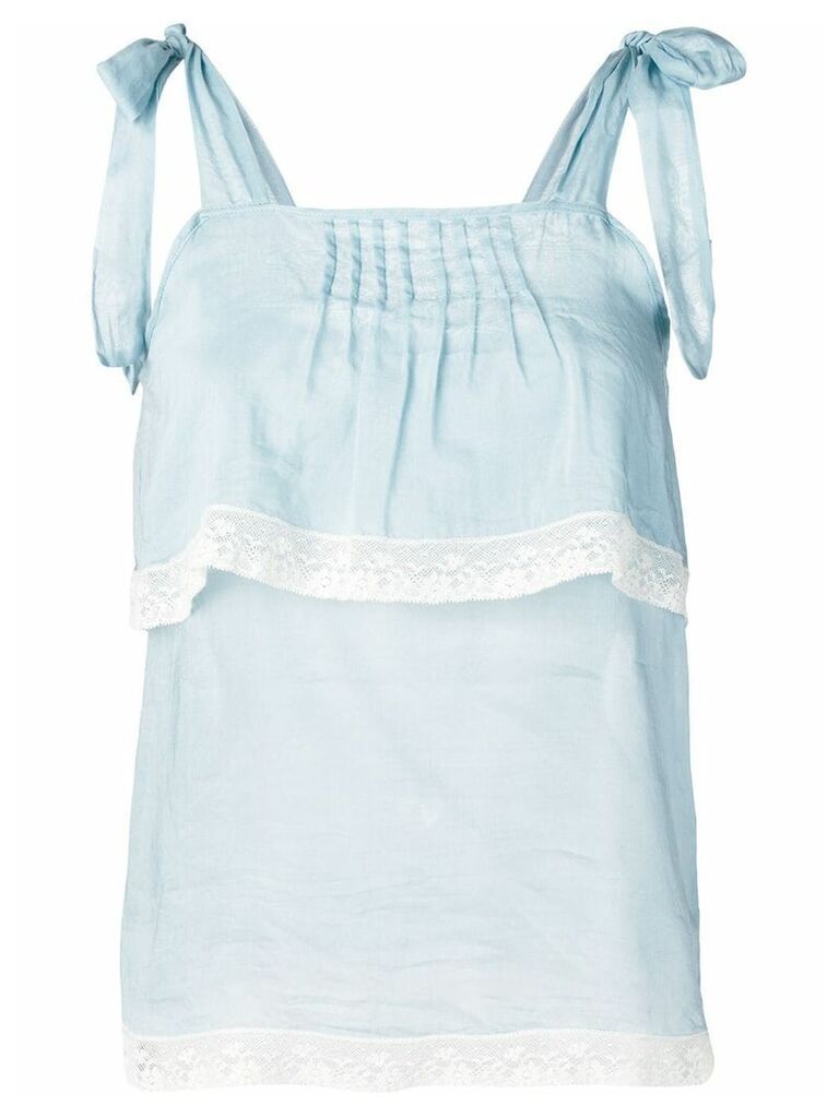 Semicouture tiered summer top - Blue