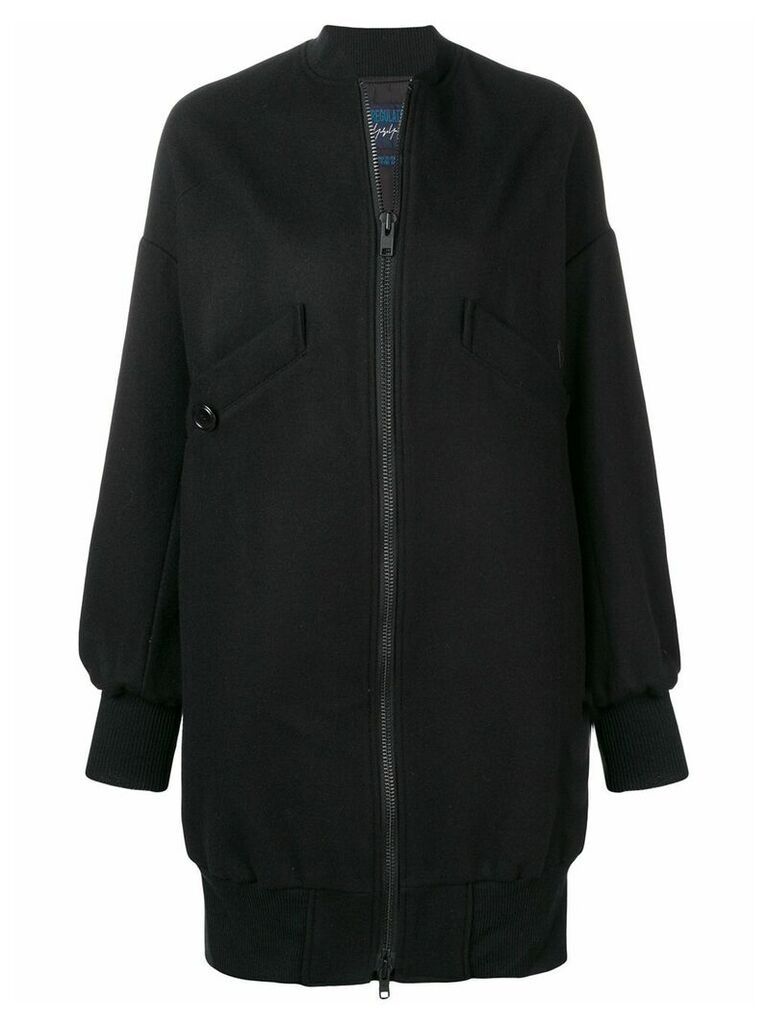Yohji Yamamoto long bomber jacket - Black