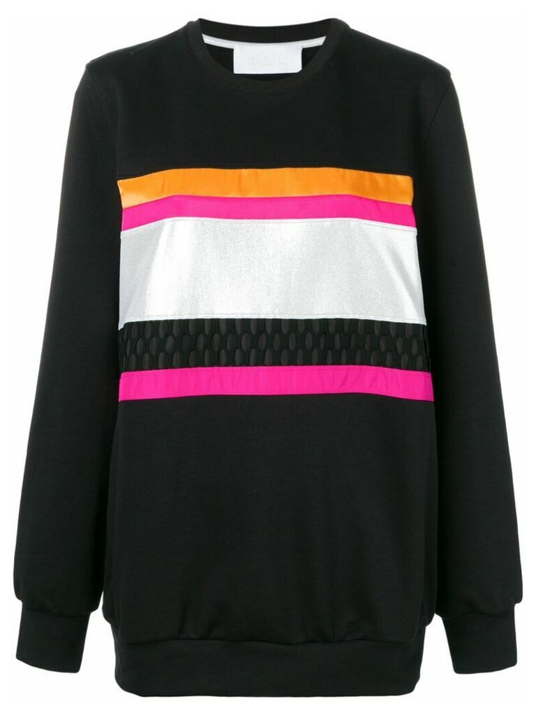 No Ka' Oi front stripe inserts sweatshirt - Black