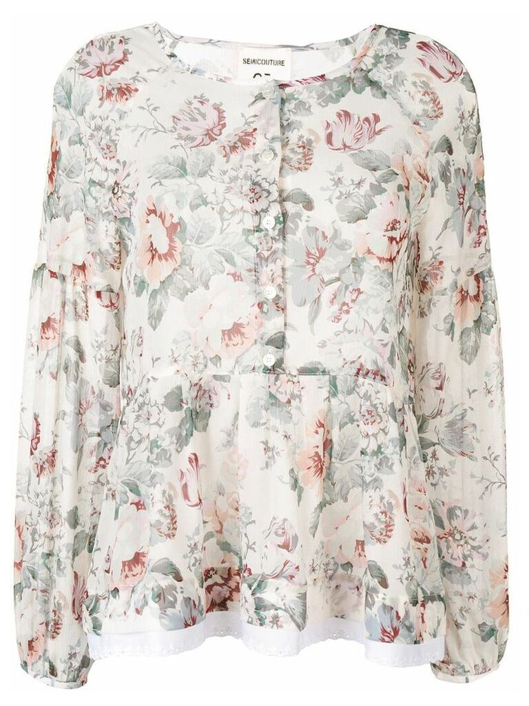 Semicouture floral print blouse - NEUTRALS