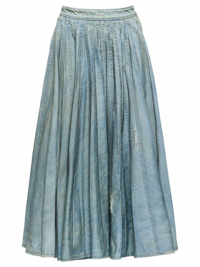 Miu Miu pleated denim skirt - Blue