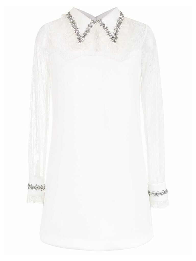 Andrea Bogosian long sleeved lace dress - White