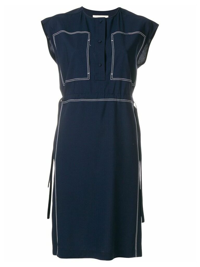 Ports 1961 stitch detail drawstring waist dress - Blue