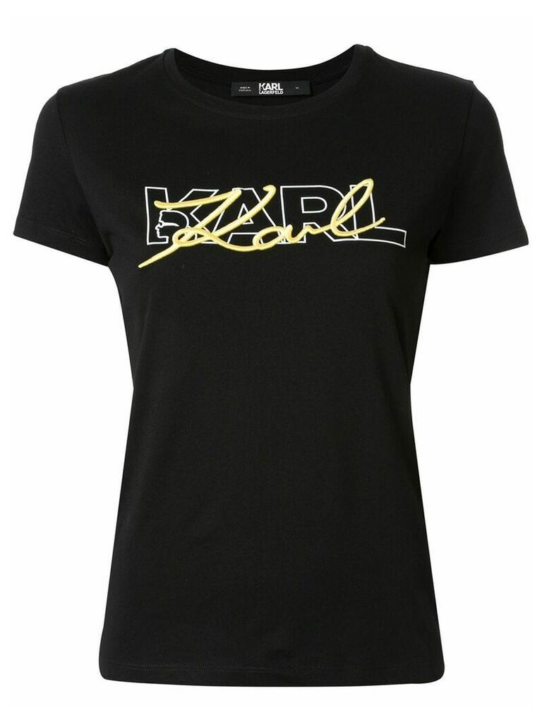Karl Lagerfeld double logo T-shirt - Black