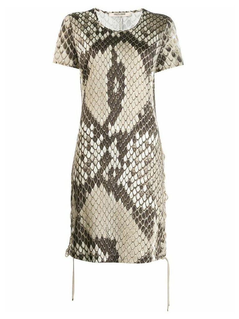 Roberto Cavalli python print dress - NEUTRALS