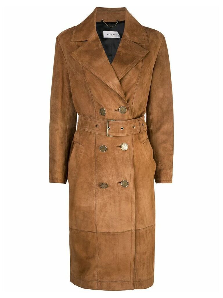 Coach double-breasted trench coat - Brown