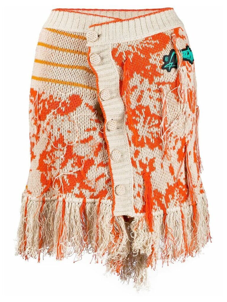 Ottolinger frayed knit skirt - NEUTRALS