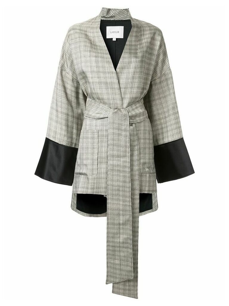 Layeur tie-waist kimono - Grey