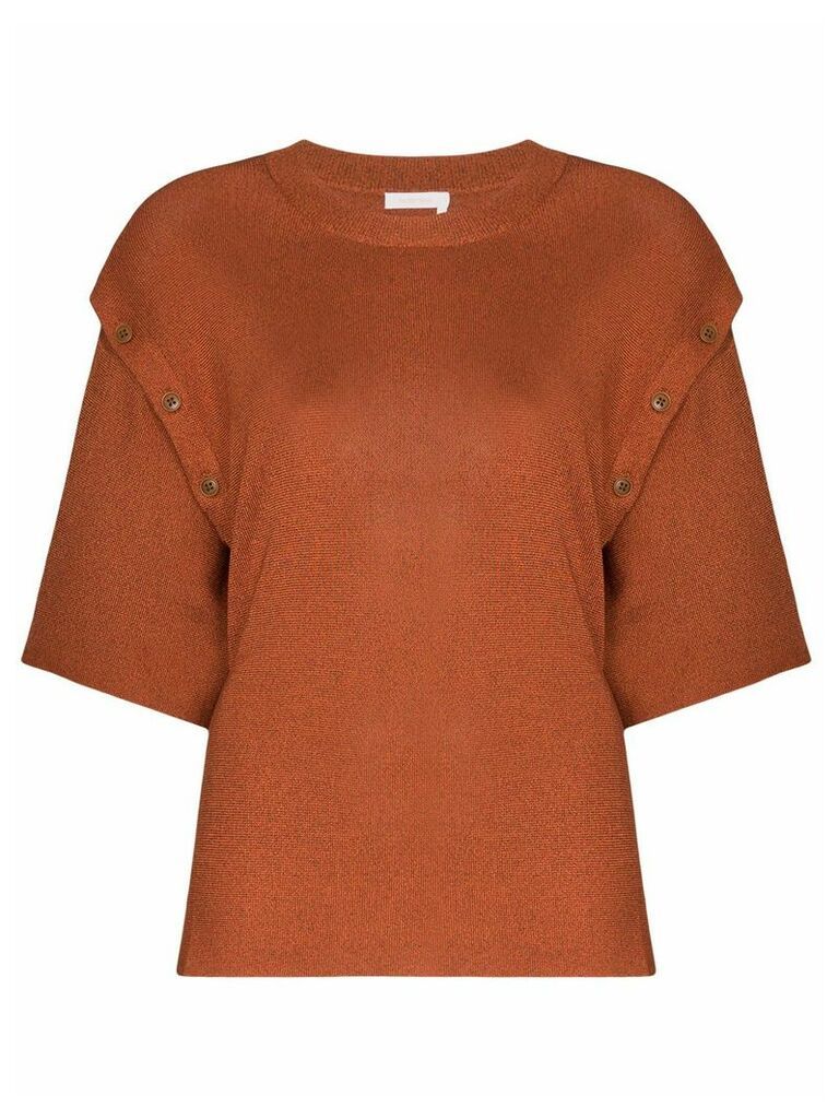 See by Chloé button detail knitted top - ORANGE