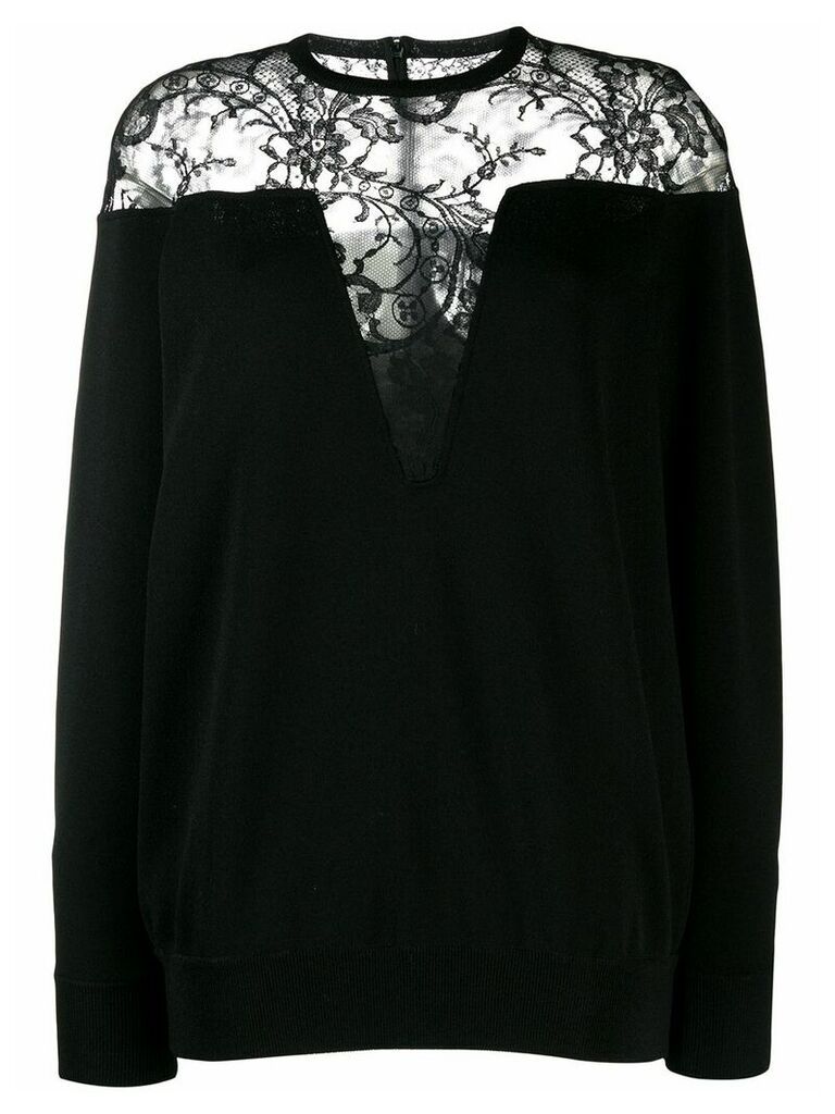 Givenchy floral lace panel jumper - Black