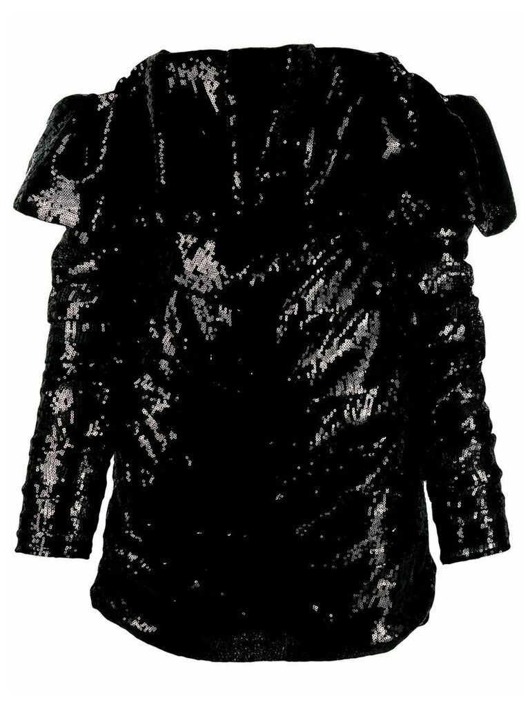 The Attico off the shoulder sequin dress - Black