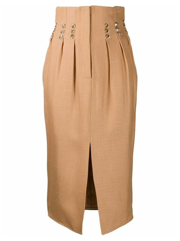 Atu Body Couture rhinestone-embellished midi skirt - GOLD